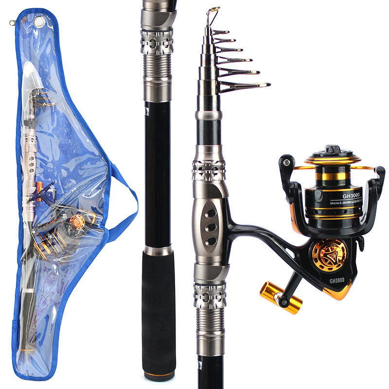 1.8m-3.6m Multifunction Telescopic Fishing Rod Cork Handle Carbon Fiber  carp Spinning Rod Portable Travel Pole Fish Tackle