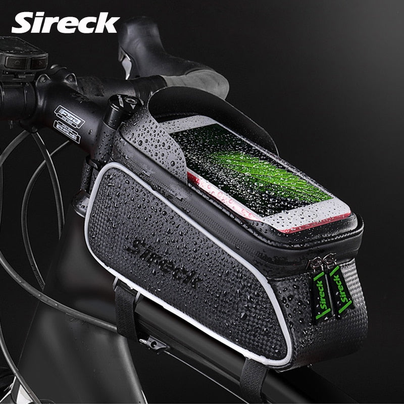 Sireck Bike Bag Waterproof Bicycle Bag 6.0 Touchscreen Bike Phone Case Nylon Cycling Front Tube Saddle Bag Bicycle Accessories